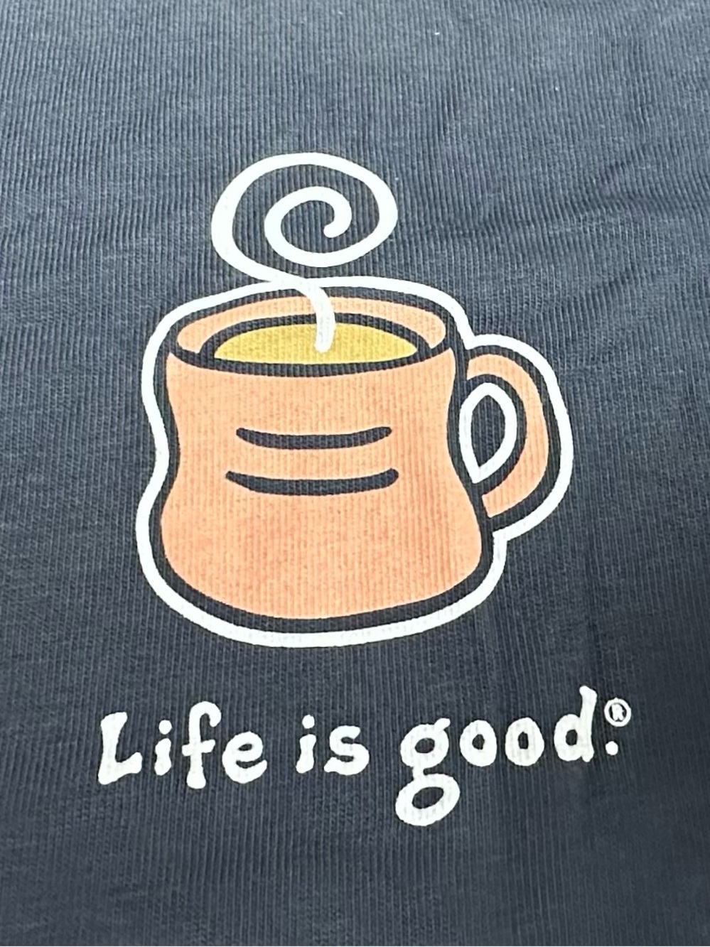 Life Is Good Blue/Grey Long Sleeve Crusher Tshirt Women’s Medium NWT